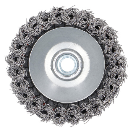 FASTER TOOLS Szczotka doczołowa splatana stalowa Gwint M14 100 25