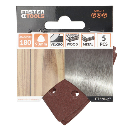 FASTER TOOLS papier ścierny z rzepem DELTA gr. 180 5szt.