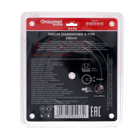 DRAUMET PREMIUM Tarcza diamentowa X-TYPE 230