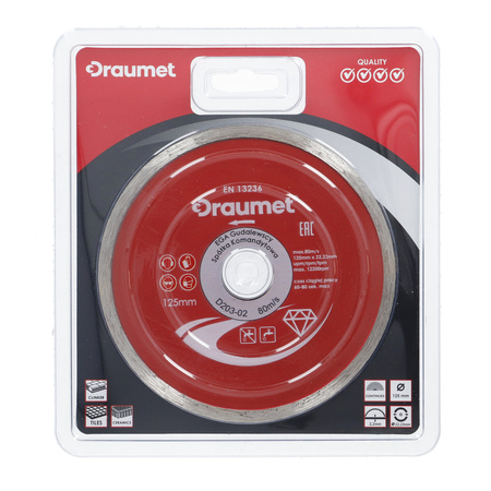 DRAUMET Tarcza diamentowa pełna 125