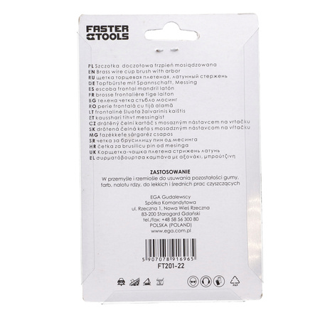 FASTER TOOLS Szczotka doczołowa, trzpień mosiądz. 65 20
