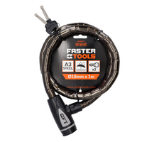 FASTER TOOLS zabezpieczenie rowerowe spiralne fi 18mm x 1m kluczyk 