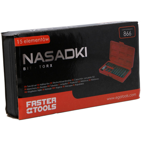 FASTER TOOLS Nasadki bit TORX zestaw - 15szt