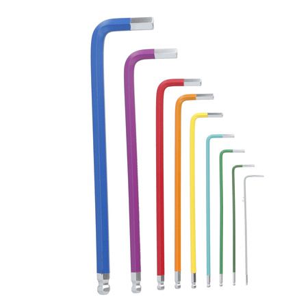 DRAUMET klucze imbusowe 9szt extra długie z kulką 1,5-10 powlekane