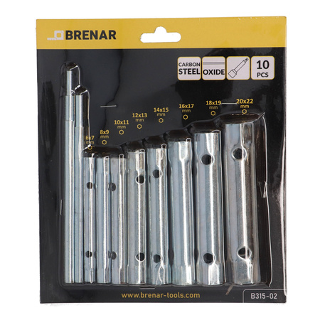 BRENAR klucze rurowe 10cz. 6-22mm