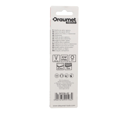 DRAUMET PREMIUM Wiertło do szkła i glazury 4-ostrzowe 4  x 75 mm