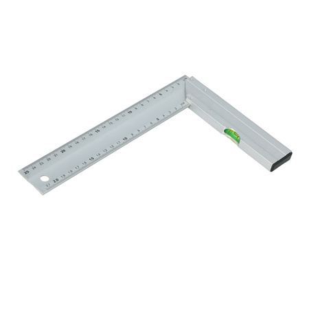 FASTER TOOLS Kątownik aluminiowy z poziomicą 250 mm