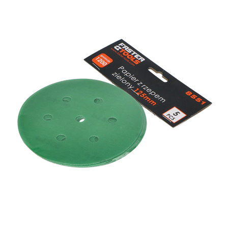 FASTER TOOLS papier ścierny z rzepem zielony 125mm gr. 1200 5szt.