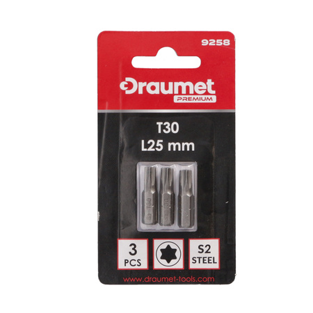 DRAUMET PREMIUM bity TORX T30 25mm 3szt. CR-V S2
