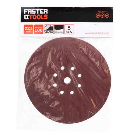 FASTER TOOLS papier ścierny z rzepem 225mm gr. 100 5szt.
