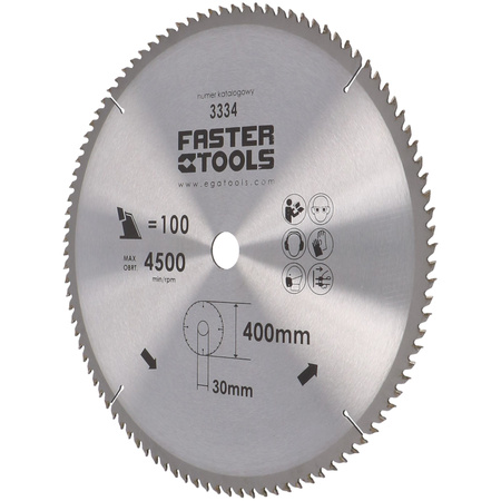 FASTER TOOLS Tarcza widiowa do cięcia drewna 400 x 30 100 2,5 2,2