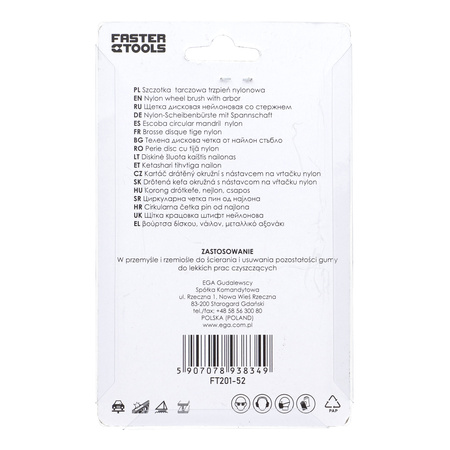 FASTER TOOLS Nylonowa szczotka tarczowa z trzpieniem 75