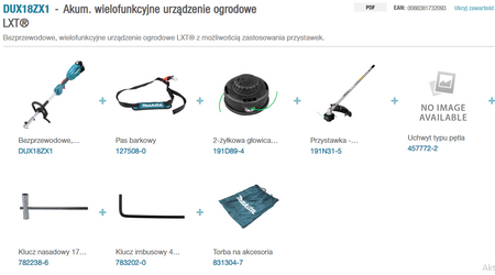 Makita Akum. wielofunkcyjne urządzenie ogrodowe LXT® DUX18ZX1