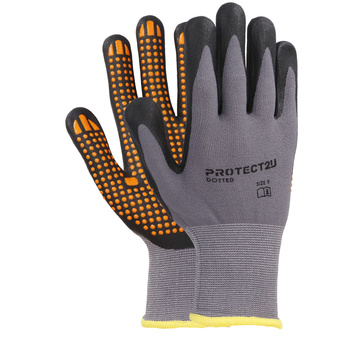 PROTECT2U rękawice nylonowe nakrapiane nitrylem R10