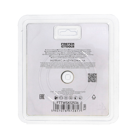 FASTER TOOLS Tarcza widiowa z uzębieniem YG6 125 x 22,2 36