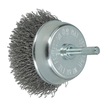 FASTER TOOLS Szczotka doczołowa trzpień, stalowa 60 mm