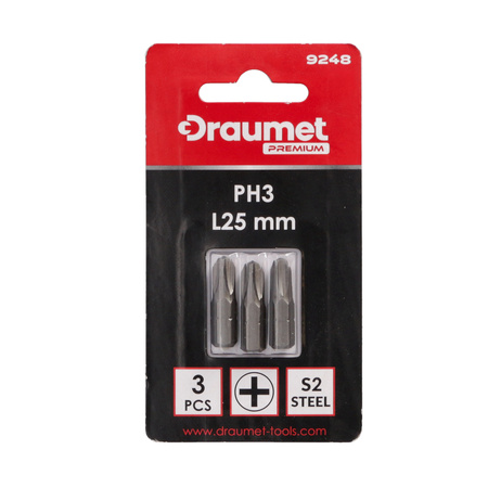 DRAUMET PREMIUM bity PH3 25mm 3szt. CR-V S2