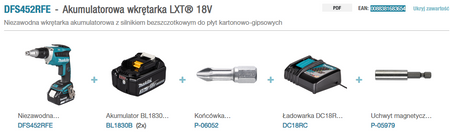 Makita Akum. wkrętarka LXT® DFS452RFE 