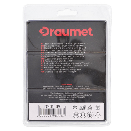 DRAUMET Szczotka tarczowa stalowa z gwintem M14 100 mm