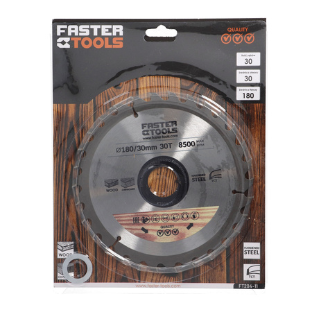 FASTER TOOLS Tarcza widiowa do cięcia drewna 180 x 30 30 1,9 1,4