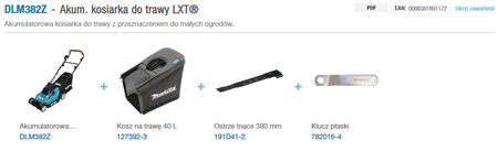 Makita Akum. kosiarka do trawy LXT® DLM382Z