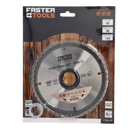 FASTER TOOLS Tarcza widiowa do cięcia drewna 160 x 30 48 1,9 1,4