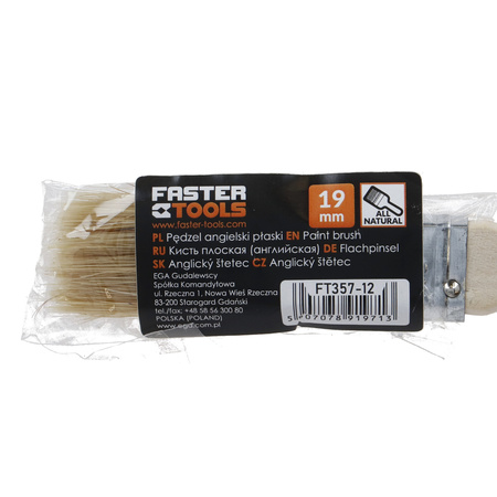 FASTER TOOLS Pędzel angielski - płaski 3/4"