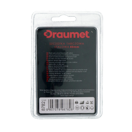 DRAUMET Szczotka tarczowa stalowa z trzpieniem 40 10