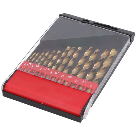 FASTER TOOLS Wiertła tytanowane komplet 13 sztuk 2,0 - 8,0 mm