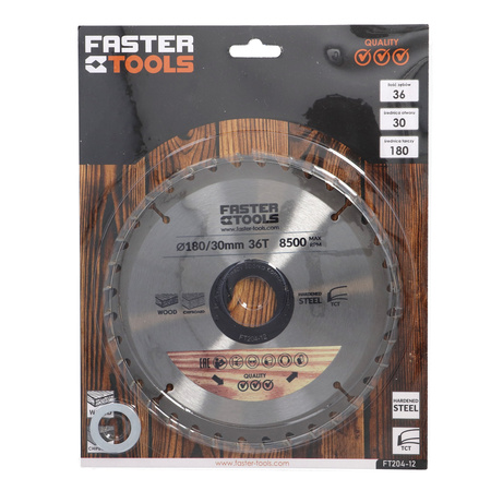 FASTER TOOLS Tarcza widiowa do cięcia drewna 180 x 30 36 1,9 1,4