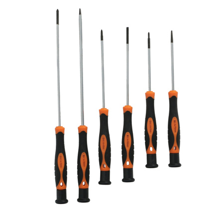 FASTER TOOLS Wkrętaki precyzyjne długie - zestaw 6szt.