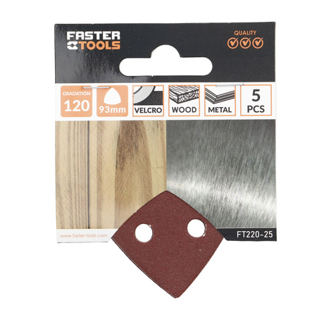 FASTER TOOLS papier ścierny z rzepem DELTA gr. 120 5szt.