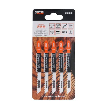 FASTER TOOLS Brzeszczot do wyrzynarki, uchwyt T, T111D 6 100