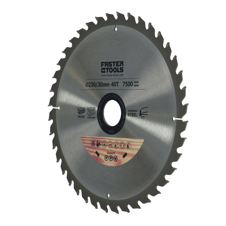 FASTER TOOLS Tarcza widiowa do cięcia drewna 250 x 30 40 2,3 1,8