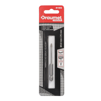 DRAUMET PREMIUM Wiertło do szkła i glazury 4-ostrzowe 3 x 75 mm