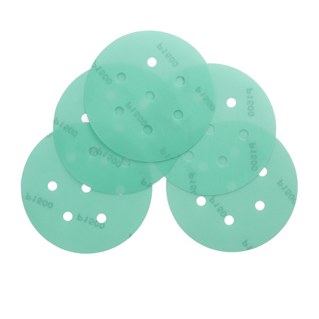 FASTER TOOLS papier ścierny z rzepem zielony 125mm gr. 1500 5szt.