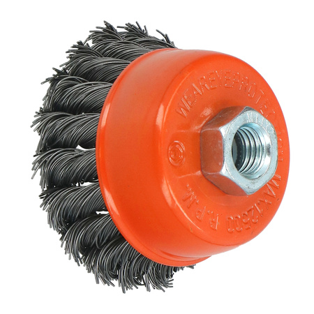 FASTER TOOLS Szczotka doczołowa splatana stalowa Gwint M14 75 20