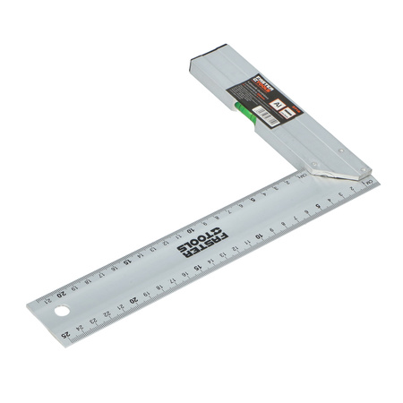 FASTER TOOLS Kątownik aluminiowy z poziomicą 250 mm