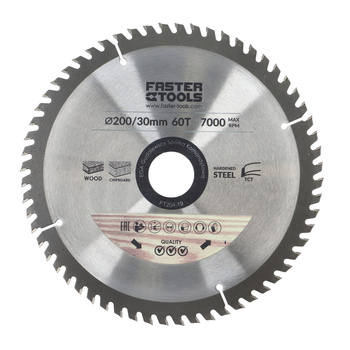 FASTER TOOLS Tarcza widiowa do cięcia drewna 200 x 30 60 1,9 1,4