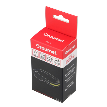 DRAUMET latarka LED czołowa z detektorem ruchu 200 lumenów