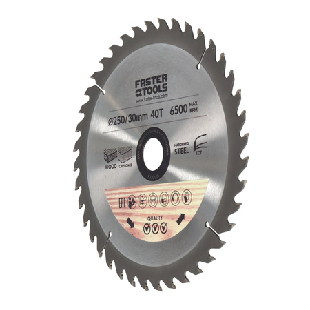 FASTER TOOLS Tarcza widiowa do cięcia drewna 250 x 30 40 2,3 1,8