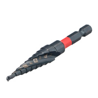 DRAUMET PREMIUM wiertło wielostopniowe skrętne 4-12mm, stal M2, tytanowane, uchwyt 1/4''