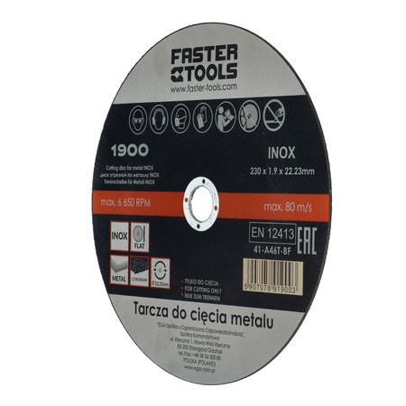 FASTER TOOLS Tarcza do cięcia metalu INOX 115 x 1,0