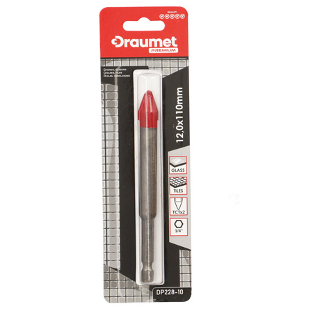 DRAUMET PREMIUM wiertło do szkła i glazury 2-ostrzowe 12,0x110mm
