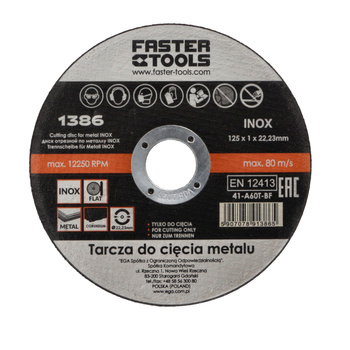 FASTER TOOLS Tarcza do cięcia metalu INOX 125 x 1,0