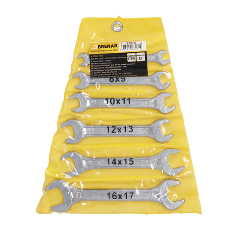 BRENAR klucze płaskie 6cz. 6-17mm