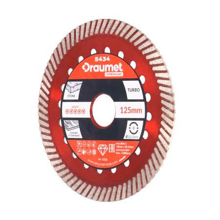 DRAUMET PREMIUM Tarcza diamentowa TURBO 125