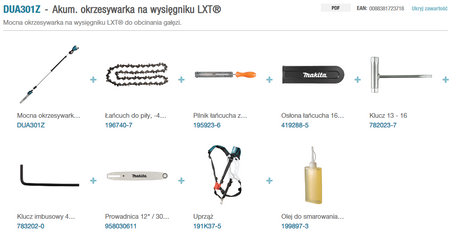 Makita Akum. pilarka łańcuchowa LXT® DUC307ZX3 