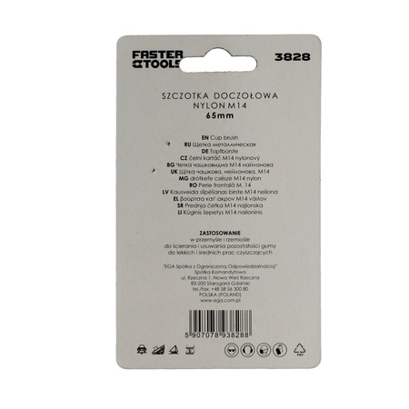 FASTER TOOLS Szczotka doczołowa M14 nylonowa 65