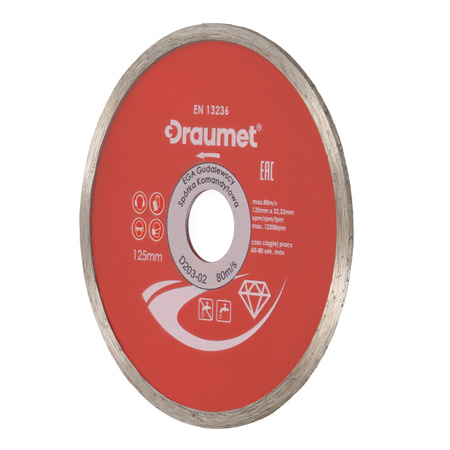 DRAUMET Tarcza diamentowa pełna 125